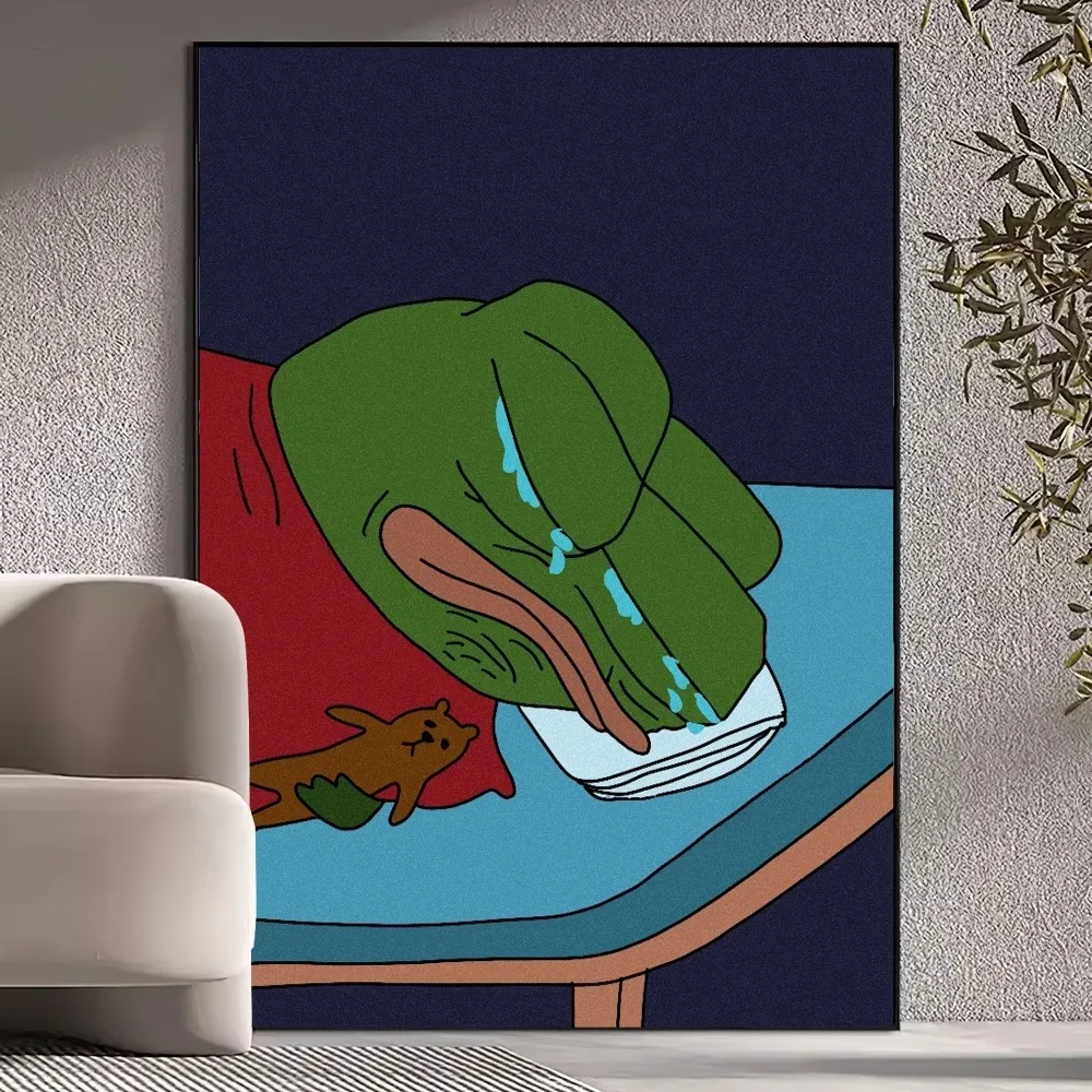 Sad Frog Pepe Poster Prints Wall Pictures Living Room Home Decoration