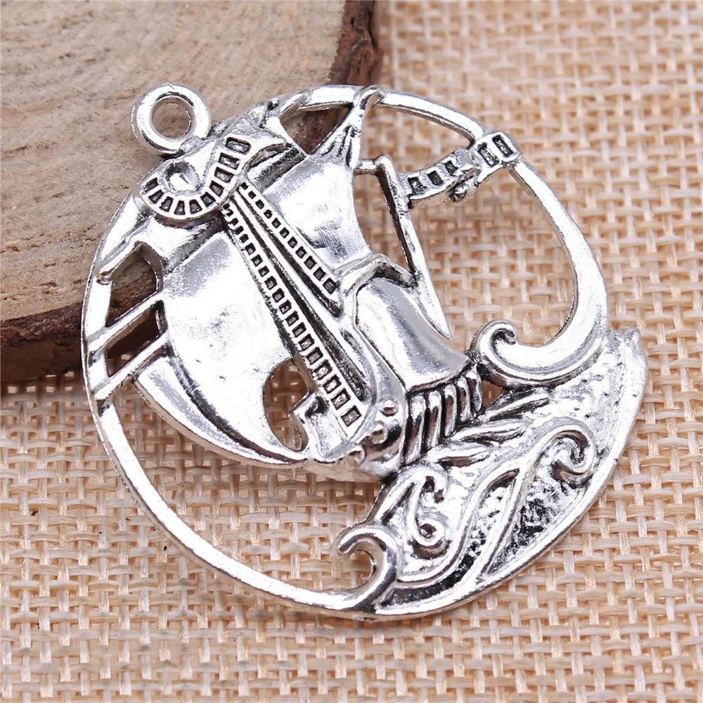 

Wholesale 30pcs/bag 43x39mm Pendant Pirate Sailboat Pirate Sailboat Pendant Charm Antique Silver Color Sailboat Pendants