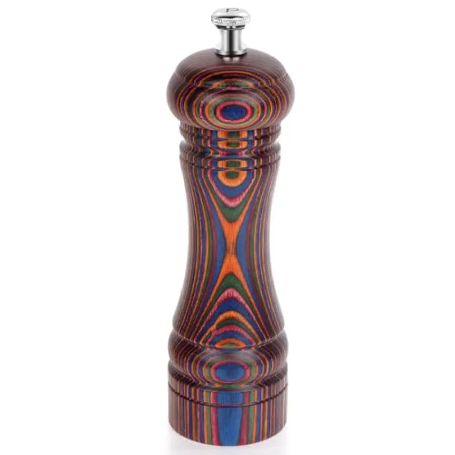 

7-дюймовая регулируемая деревянная мельница для перца с возможностью замены элементов, для кухни, конструкция из паккавуда, настраиваемая степень помола