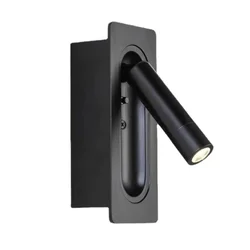 The Embedded Wall of The Hotel Bedside Study Is Pressed and Powered Off and The Reading Light Rotates Freely At An Angle