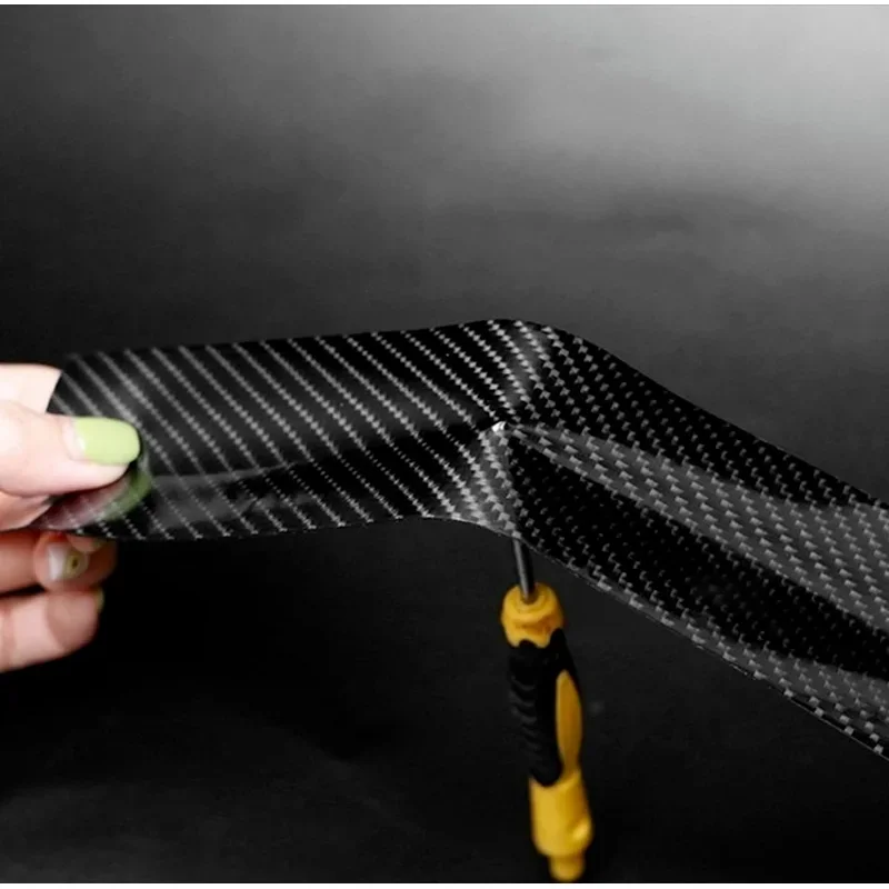 Bande autocollante en Fiber de carbone Nano pour voiture, 1/2 pièces, Film de protection automobile, rebord de porte automobile, rétroviseur latéral, bande anti-rayures, DIY bricolage