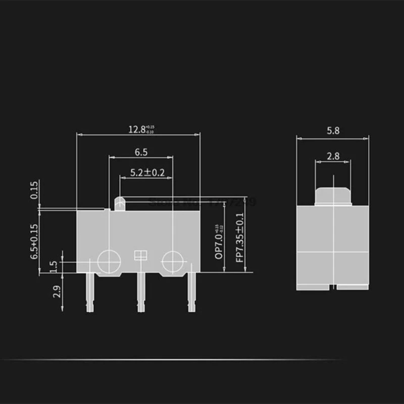 F3KE 4 Uds. Botón ratón punto Micro interruptor 3 pines 80 millones para botón ratón HUANO