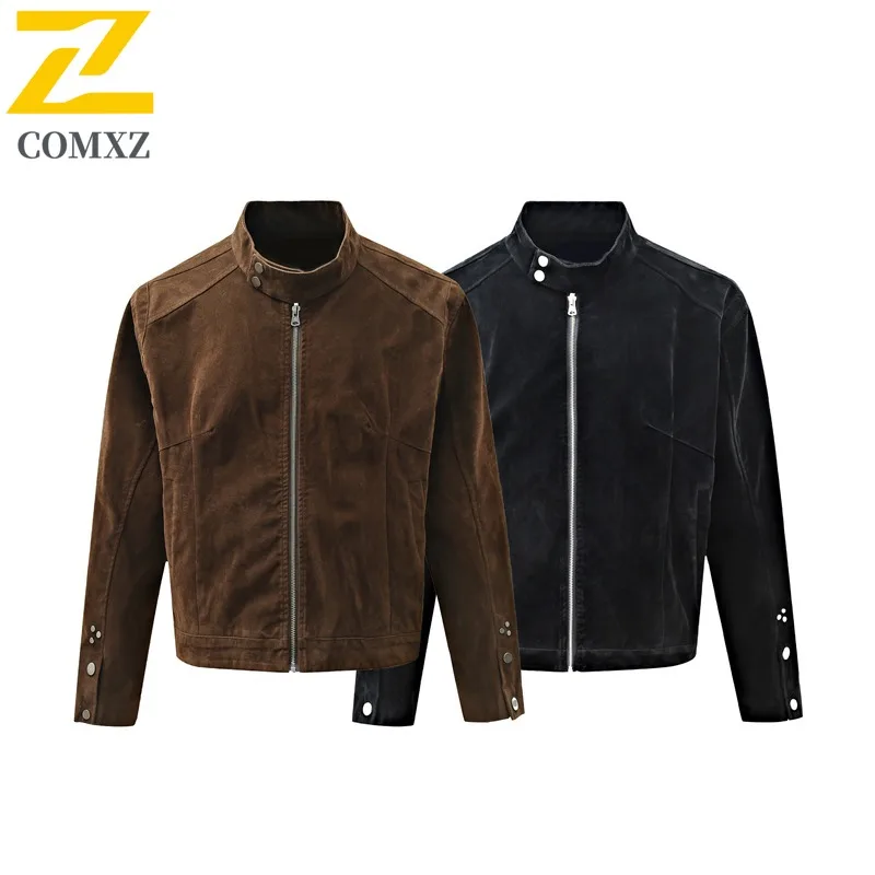 

COMXZ Stand Casual Collar Mens Jacket Outdoor Comfortable Cycling Coat Fashion Street Lightweight Durable New Autumn Clothing