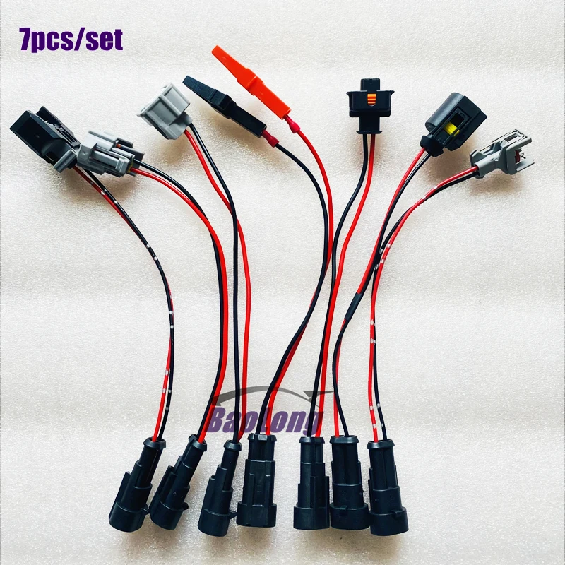 

7pcs Common Rail Injector Tester Cables for Bosch Denso Delphi Siemens Diesel Nozzle Adapter Plug