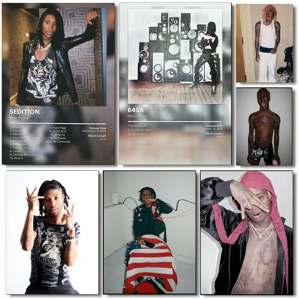 Pop Singer N-Nine Vicious Poster Self Adhesive Aesthetic Wall Art Picture for Living Room Home Decoration Gift