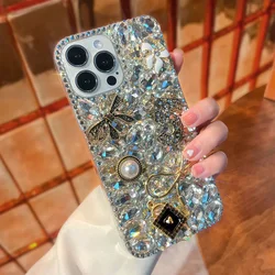 Rhinestone Cases for iPhone 16 16e 15 14 13 12 11 8 7 Pro Max Plus mini X XS XR SE 2020 2022 Case Diamond Phone Cover Sunjolly