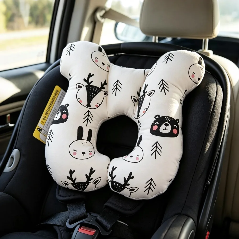U-Shaped Baby Neck Support Pillow Multi-functional Stroller Pillow Cartoon Head Support Cushion Travel Neck Protection Pillow