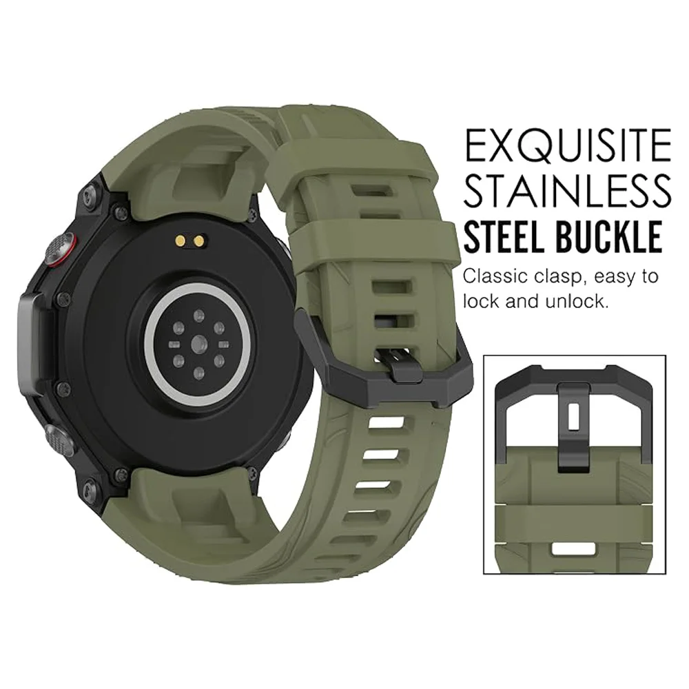 Bands/Case For Amazfit T-Rex 3 Pro 48MM , Sport Replacement Soft Flexible Silicone Sweat Resistant for Amazfit T-Rex 3 Pro gallery 2