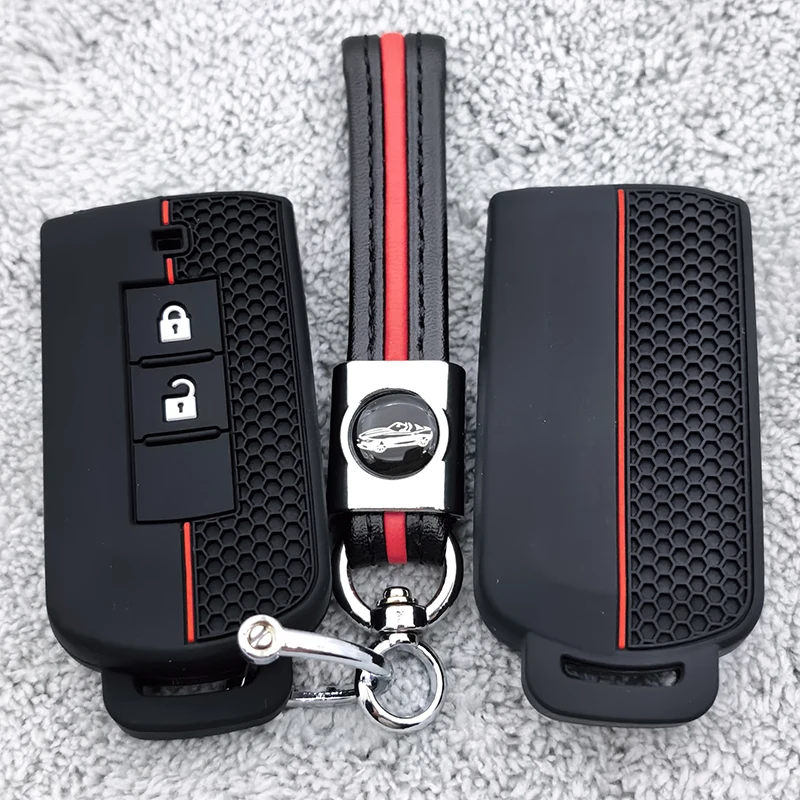 Silicone Key Case Bag Keychain Key Shell for Mitsubishi Outlander Pajero Lancer EX Evolution X Ralliart Asx L200 Triton Colt