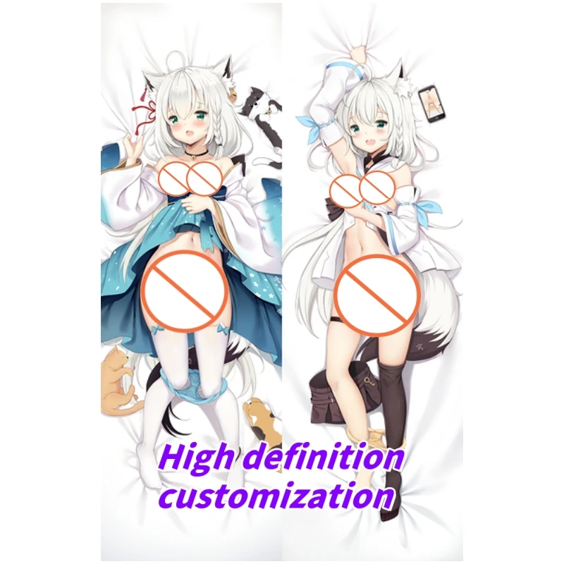 

Dakimakura Anime Hololive Shirakami Fubuki Double-sided Print Life-size Body Pillow Cover Bedding Gifts