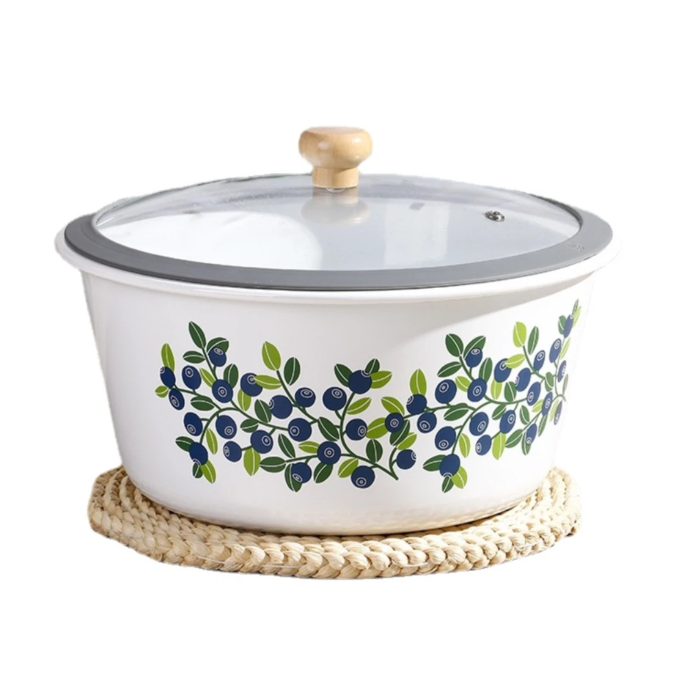 

Kneading Glazed Smooth Food Grade Japanese Style Non-Running Dough Basin Heat-Resistant Retro Porcelain Pot