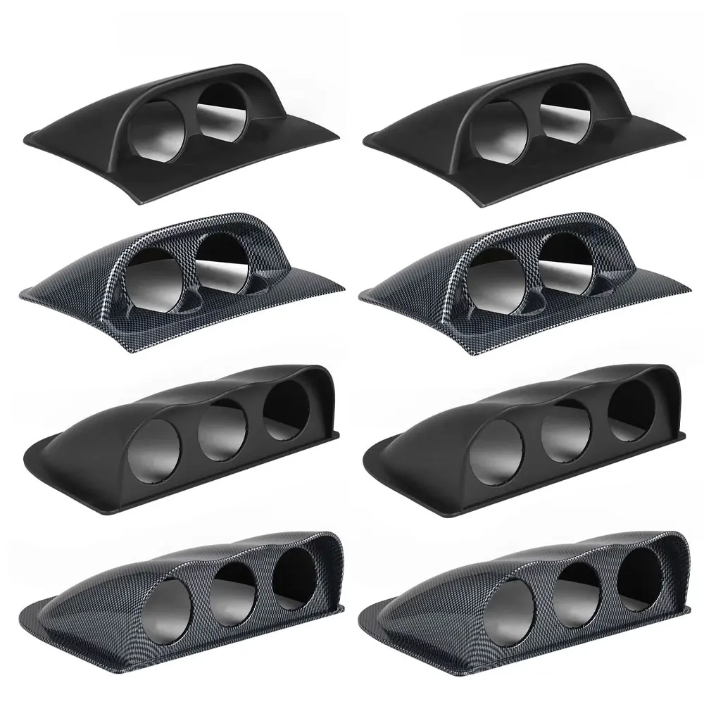 

1 2 3 hoses Universal 52mm 60mm Black Carbon Fiber Dash Board Dual Triple Gauge Pod Color Gauge Holder Mount Holder