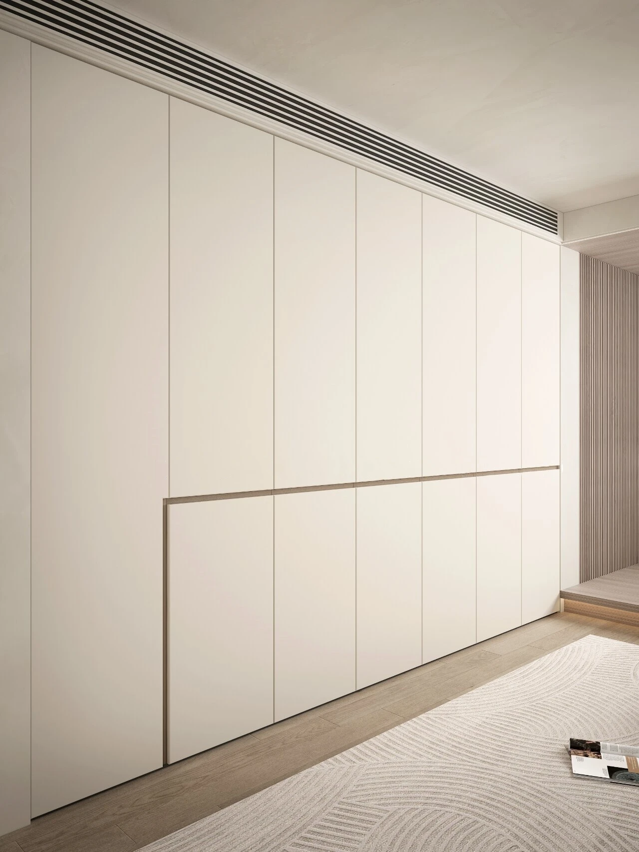 ^Custom Light Luxury Simple European Style Solid Wood Home Furniture Integral Wardrobe China Bedroom Sliding Embedded Cloakroom