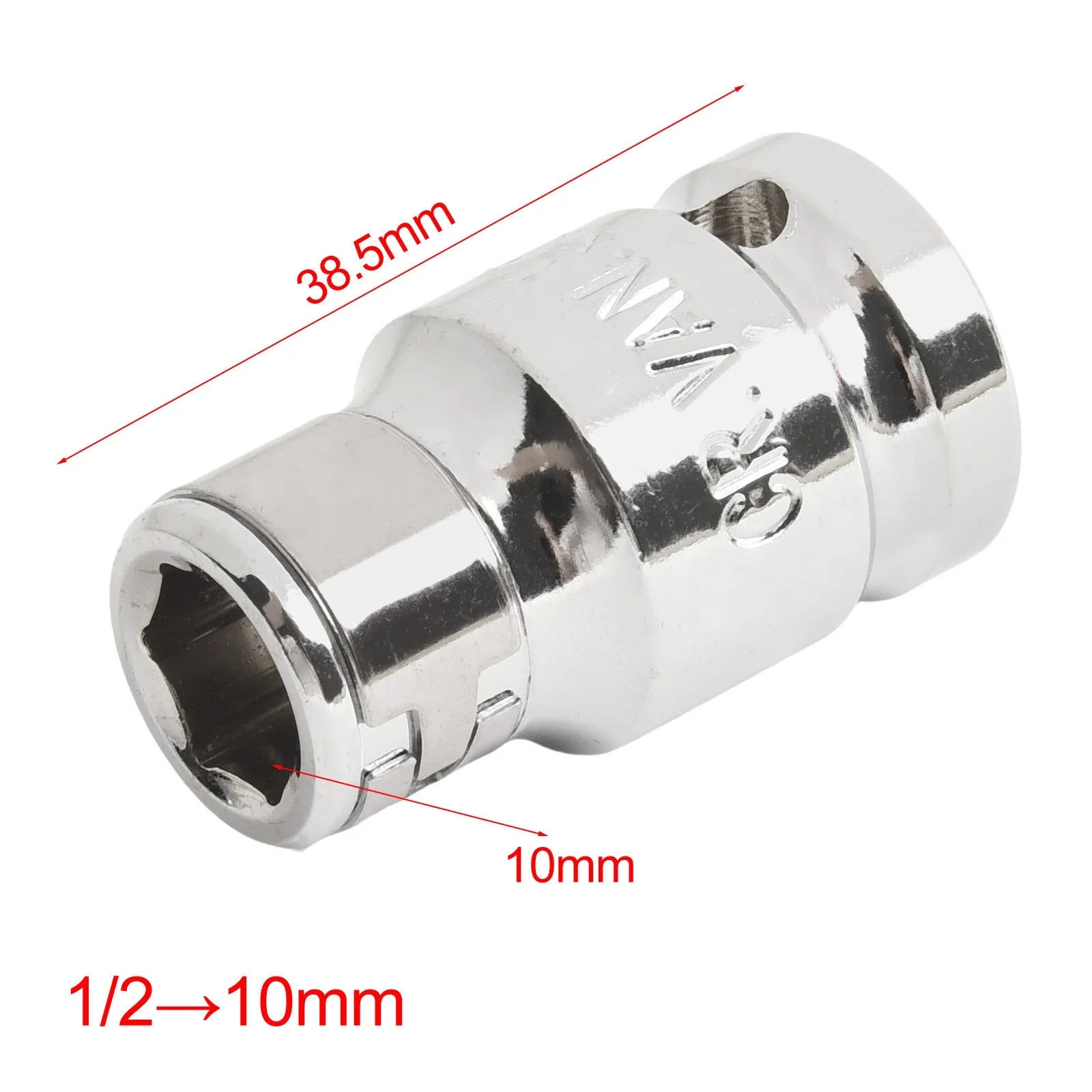 Adaptador de soquete hexagonal para ferramentas elétricas, Square Drive, Chuck Conversor, 1,2 ", 1,4", 3,8 ", 1,4", 1,4 ", 3,8", M8, M10, 1Pc