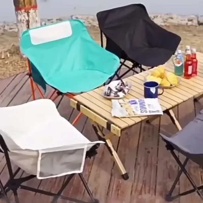Portable Outdoor Folding Low Back Moon Chair 02 Camping Picnic Beach Lunch Break Factory Wholesale