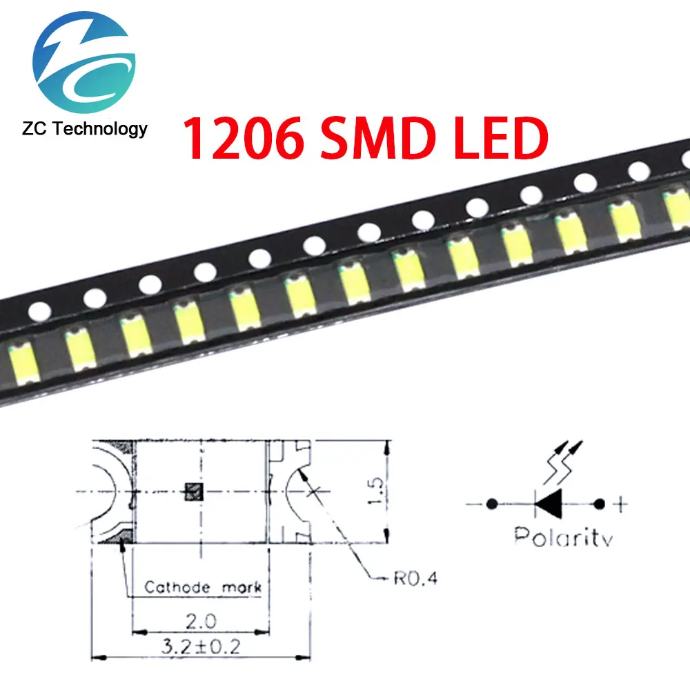20/100PCS 5 Colors 0603 0805 1206 SMD LED Red Yellow Green White BlueLight Emitting Diode Clear LED Diode Light 100pcs/lot image 6