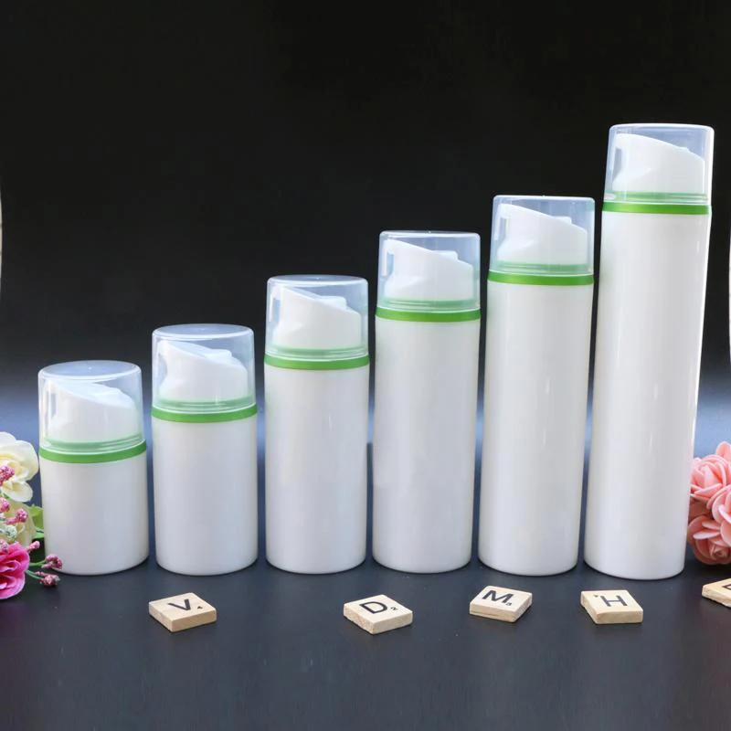 120ML plastic airless bottle  pump green rim for lotion/serum/anti-UV sunscreen cream/foundation/emulsion/serum containing