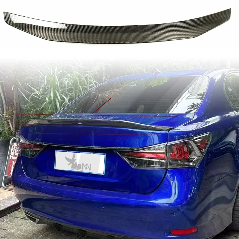 Real Carbon Fiber Lexus GS Rear Trunk Spoiler Extensio Cover Trim Roof Spoilers Lip GS200 GS300 GS450h 2012-2017 Car Accessories