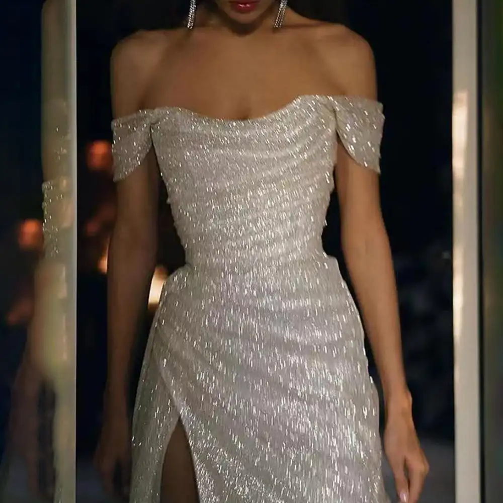 Robe de mariée élégante à paillettes, 2024