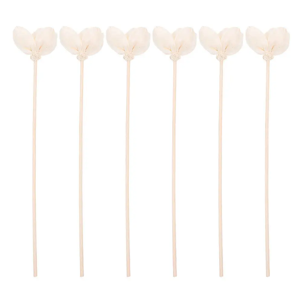 Rattan Reed Diffuser Sticks 6 Pack Flower Design Essential Oil Replacement for Home Office Fragrance