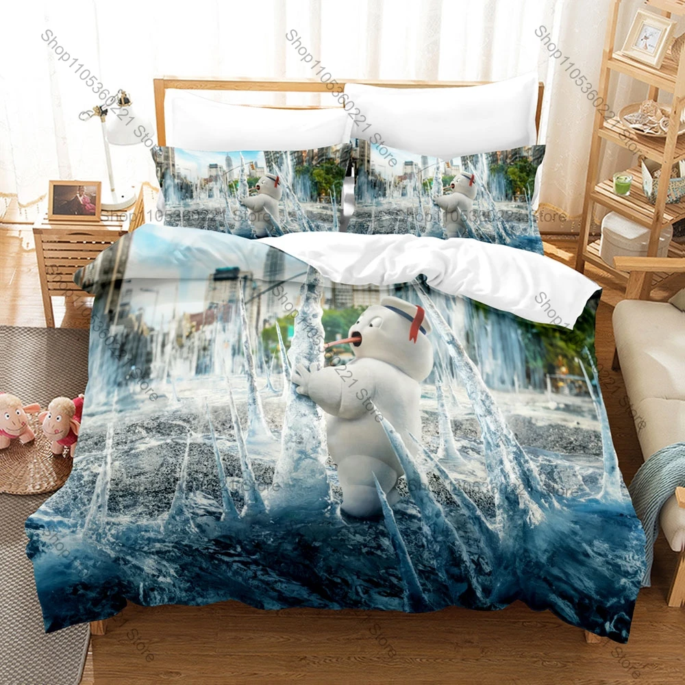 Icon Ghostbusters Logo Graphic Movie Bedroom Decor Bedding Duvet Cover + 2 Pillowcases Classic Movie Fan Room Decor