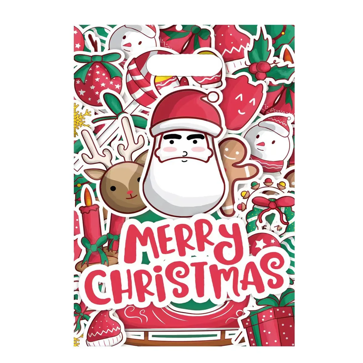 10pcs Christmas Gift Bags Santa Claus Elk Xmas Tree Candy Bags Christmas Decorations for Home Loot Bag New Year Party Bags Favor