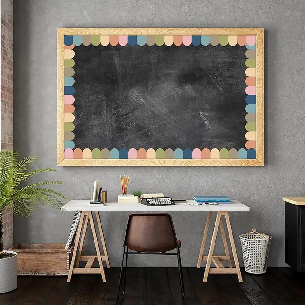 Waterproof Bulletin Board Border Boho Bulletin Board Border Love Heart Hand Dot Semi-circle Sticker Kit for Back to School