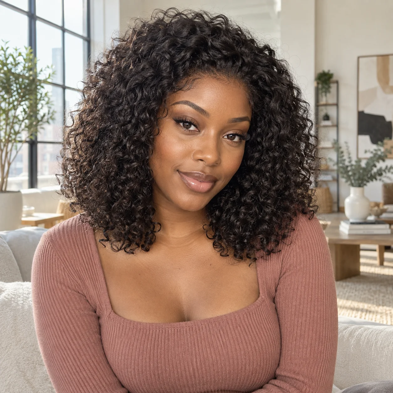 TIMOPOL Natural Color 14 Inch Jerry Curly Human Hair Wig 13x4 Lace Front Glueless Pre Plucked Curly Wig with Baby Hair for Autumn Festival Thanksgiving Christmas Celebration