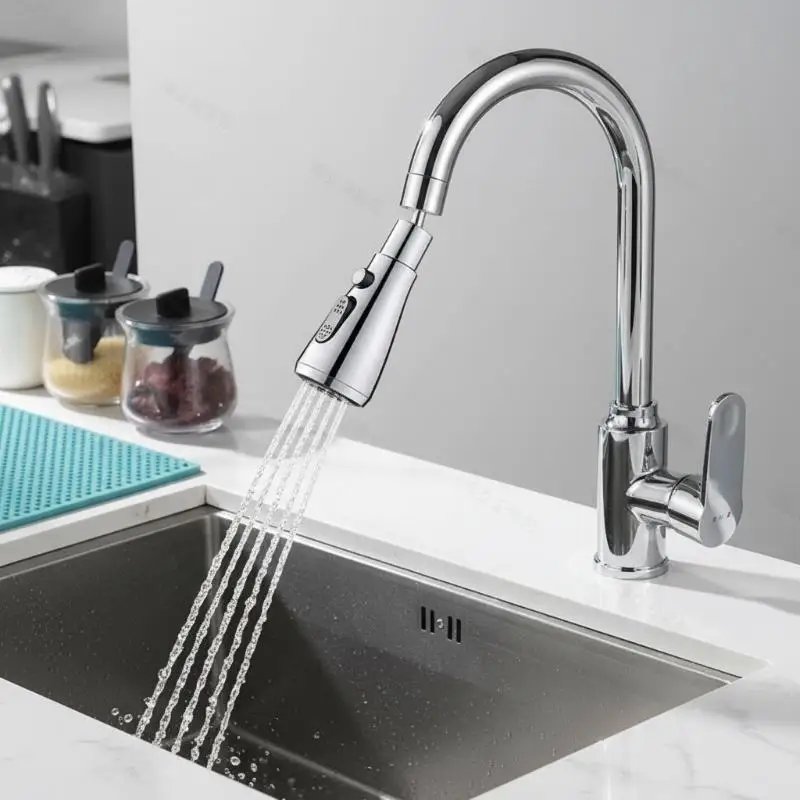 Food Grade Faucet Adapter Filter 720° Rotatable Sink Connector 3 Adjustable Functions for Kitchen Vegetable Washing