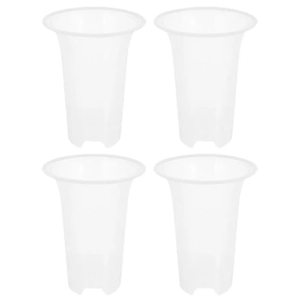 4Pcs Plastic Orchid Pots Clear Breathable Flower Planters with Drainage Holes for Orchids Flowers Vegetables Nursery Gardening
