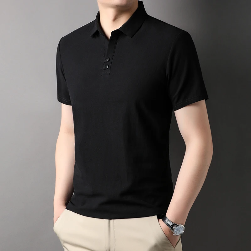 Top Grade 100% Cotton Linen Luxury New 2023 Summer Brand Polo Shirts Men Fashion Slim Short Sleeve Casual Tops Mens Clothing