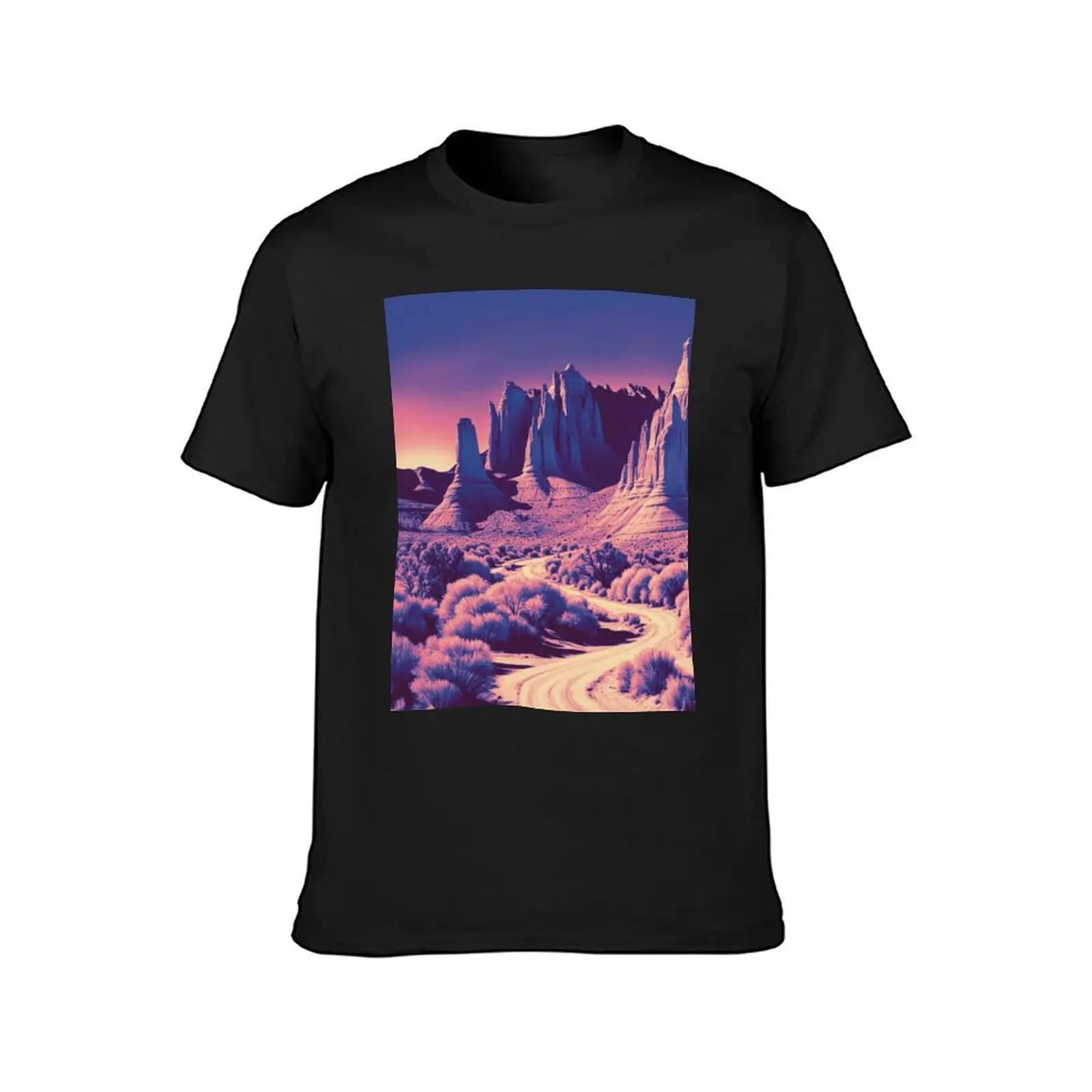 Capitol Reef Landscape in Rose T-Shirt vintage graphic tee quick-drying man t shirt mens designer clothes