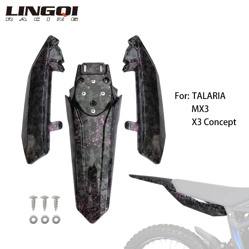 

LINGQI RACING Water Transfer из углеродного волокна, черные комплекты обтекателей, брызговик, заднее крыло для электрического велосипеда Talaria Sting MX3 MX4 MX5