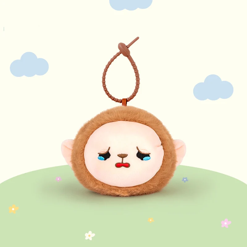 Schattig Flip Face Monkey Plush Kawaii Cartoon zacht knuffeldier speelgoed tas hanger meisje rugzak decoratie sleutelhanger perfect cadeau