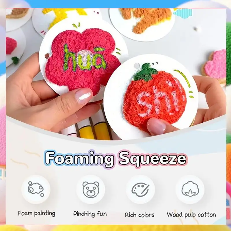 

Волшебная пенопластовая текстурированная бумага с 6 водяными ручками, волшебная холщовая губка для 3D-рисования для акрила-ABUA