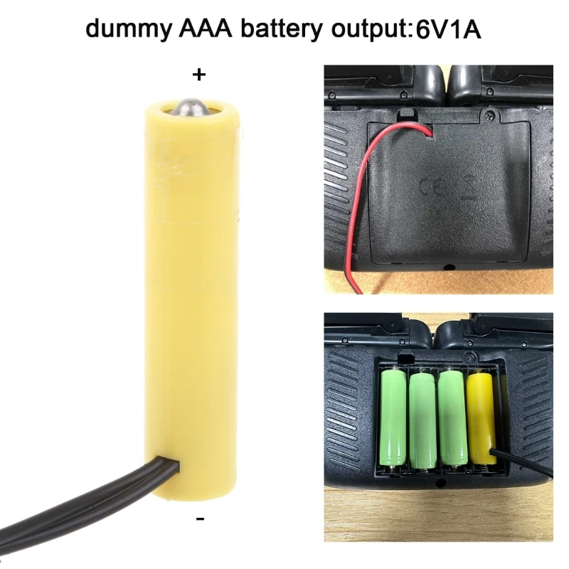 6V LR3 AAA Battery Eliminators Power Supply Cable Replace 4x 1.5V AAA Battery for Electric Toy Clock LED Lights K1KF