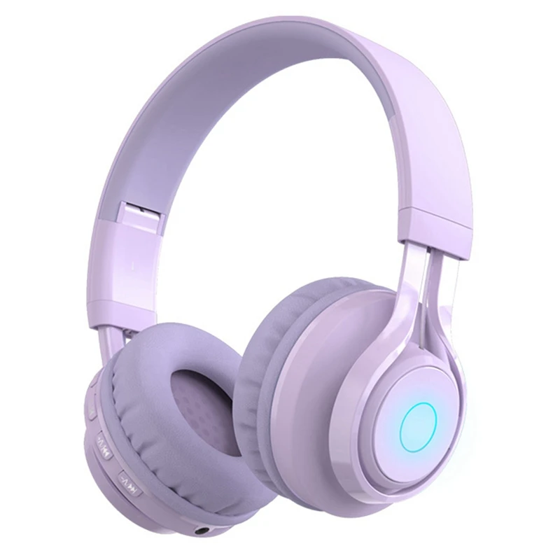 Over-Ear Bluetooth 5.0 Headphones RGB Bright Halo 85Db Volume Kids Mode Suitable For Children,Girls