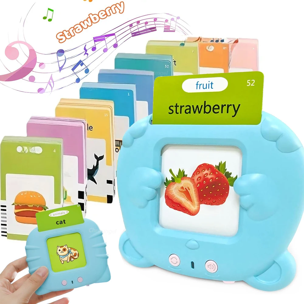 Talking Flash Cards for Toddlers Montessori Early Educational Learning Machine Flashcards Speech Therapy Toys for Kids Boy Girls