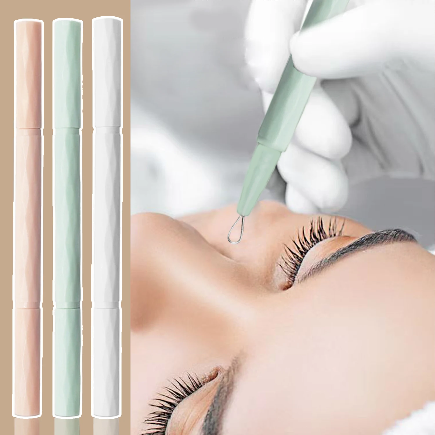 مزدوج الرؤوس السوداء حب الشباب بثرة الإبر العيب Comedone النازع مزيل الفولاذ المقاوم للصدأ التنظيف العميق المسام أدوات العناية بالبشرة