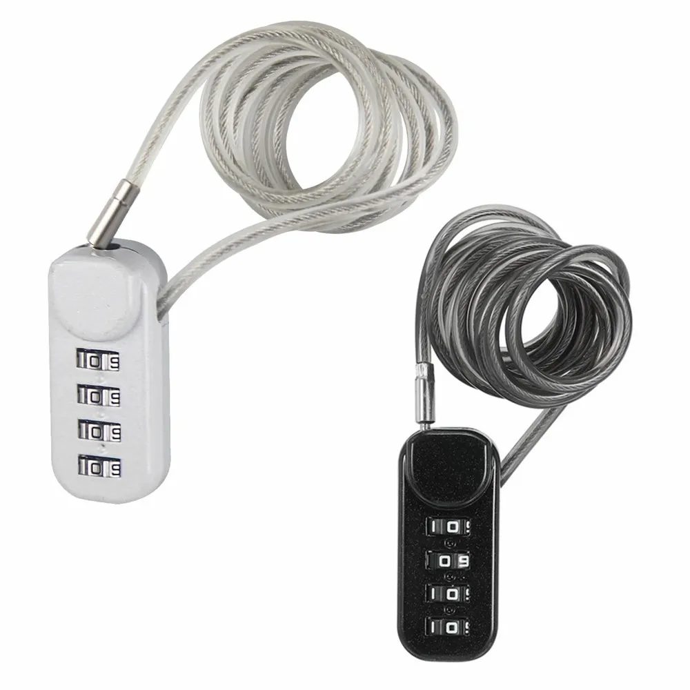 1Pc Mini 4-Digit Combination Cable Lock – Small Portable Steel Wire Padlock for Luggage, Helmet, Cabinet – Lightweight
