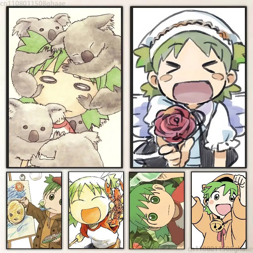 

Yotsuba Anime Cartoon Poster Fancy Poster Wall Sticker for Living Room Bar Vintage Decorative Painting