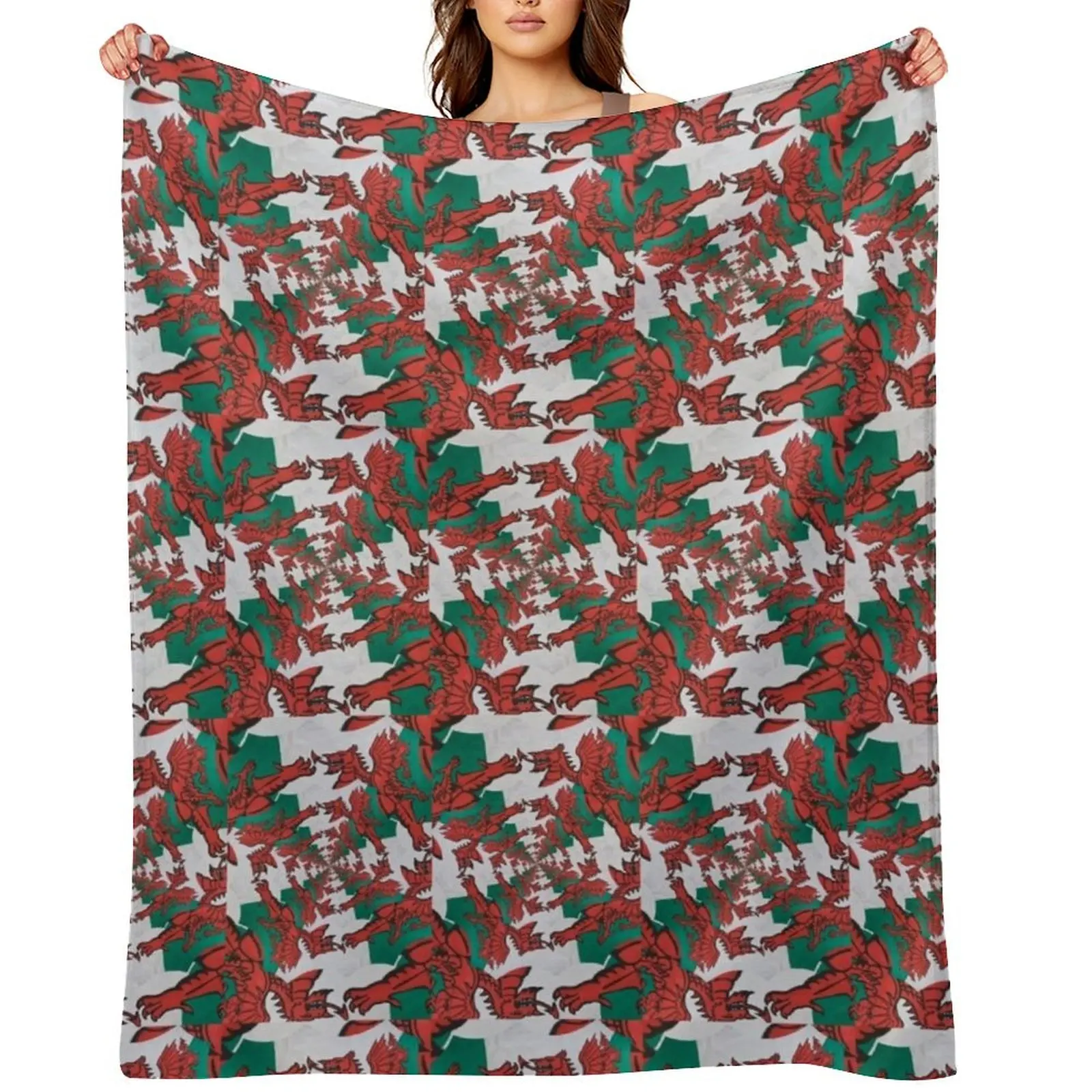

The Welsh Dragon Abstract Throw Blanket Luxury Brand Hairys Travel Stuffeds Blankets