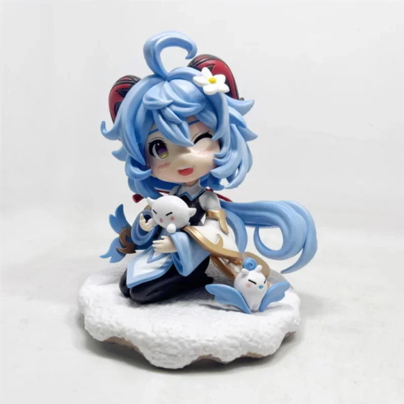 In Stock Genshin Impact Game Around The Girl Q Version Naughty Little Walnut Gan Yu Sitting Statue Toy Box Model Kids Toy Gift