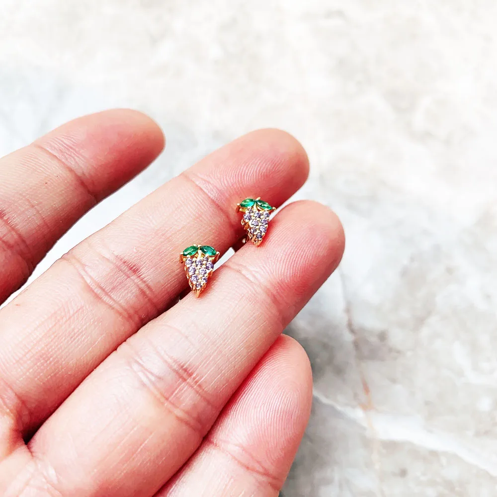Ohrstecker Traube Gold Europa Feiner Schmuck für Frauen, 2022 Sommer süßes stilvolles Geschenk aus 925er Sterlingsilber – Detail 6