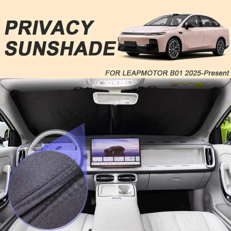 

Автомобильный солнцезащитный козырек для черного окна для LEAPMOTOR B01, 2025 г., автоматическая защита от УФ-лучей, теплоизоляция, защитная крышка, аксессуар для интерьера