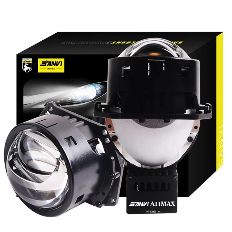 Automobile  Lenses 3 Inch A11MAX Bi LED Projector Lens Headlight 75w High Power 6000k Motorcycle Automotive Lighting