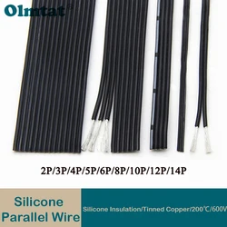 2/5/10M Silicone Parallel Wire 30 28 26 24 22 20AWG Multi-core 2P 4P 6P 8P 14P High Temperature Resistant Fexible Copper Cable