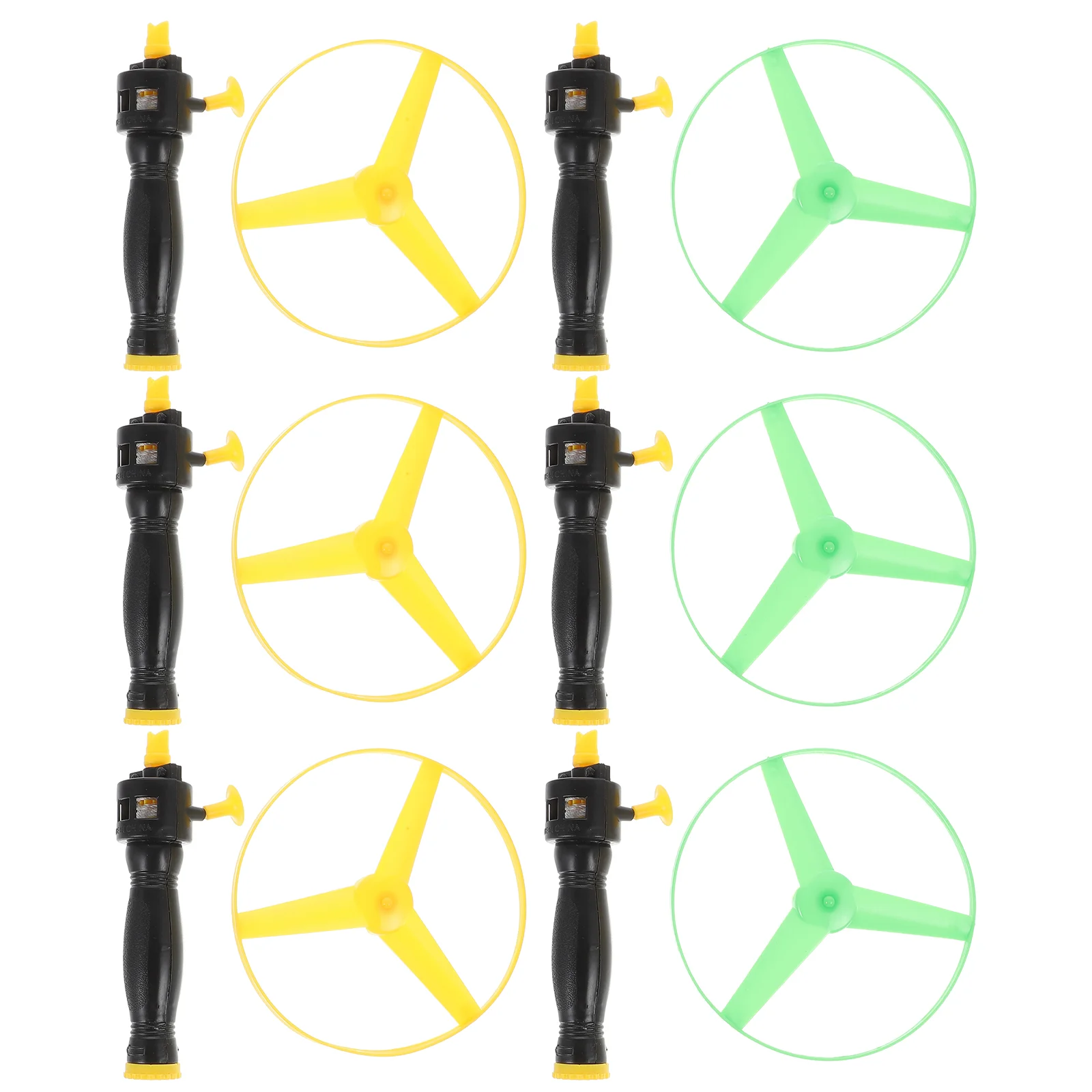 

3 Sets Handheld Flying Disc Toys Kids Outdoor Playthings Plastic Saucer Launcher Pull String Fun Fly Toy