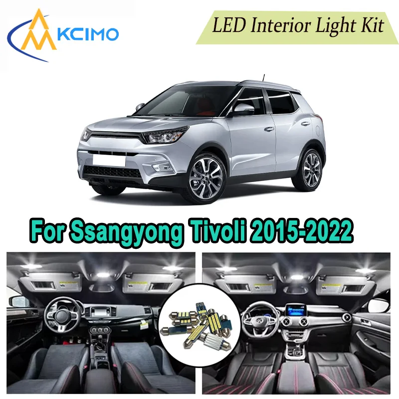 

Canbus LED Kit Interior Light Bulbs For Ssangyong Tivoli 2015-2022，Door Lights Super Bright Light Set Easy Install