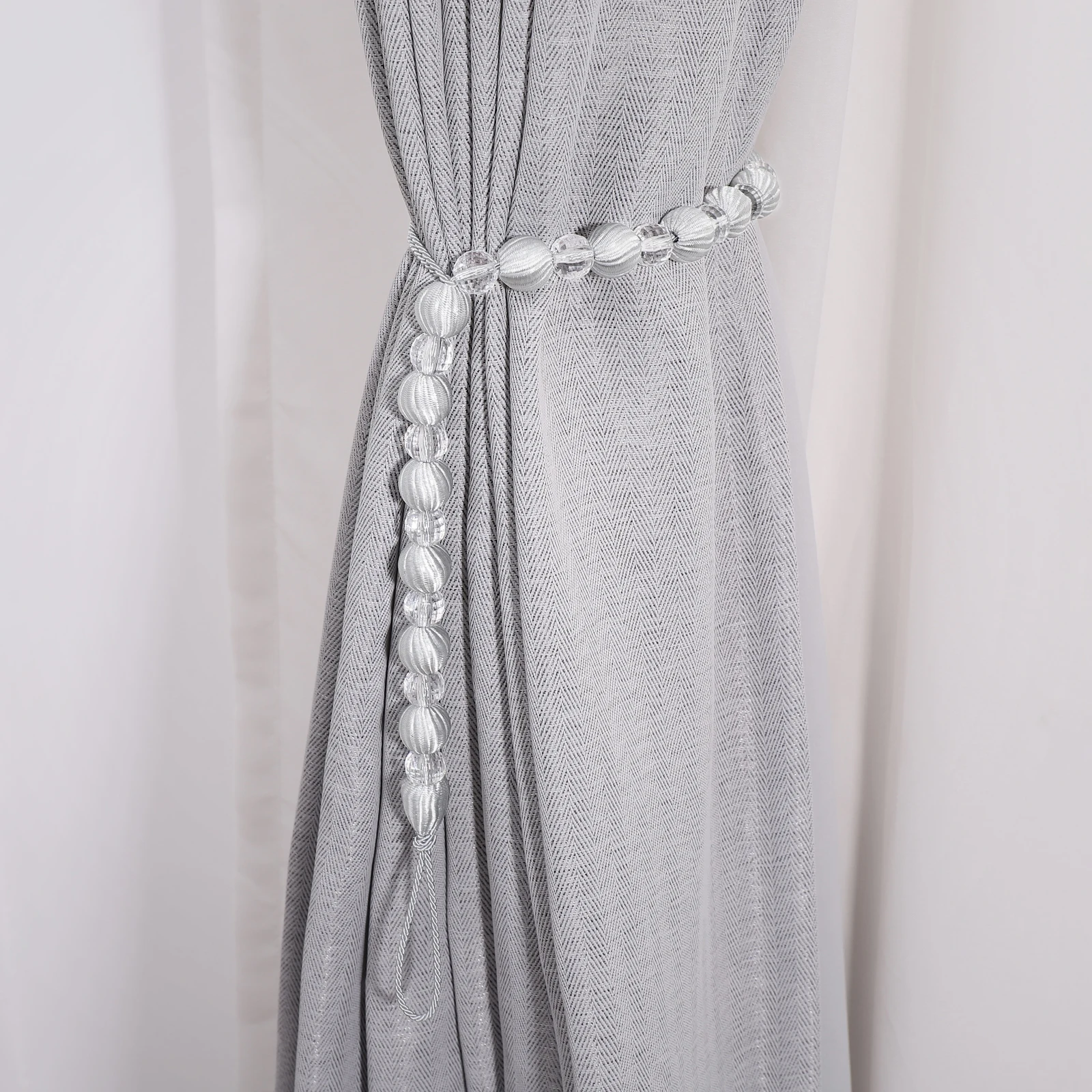 

Acrylic Bead Tiebacks Buckle Holdback Decorative Clips For Curtain Clips Home Window Elegant Long Lasting Easy Use